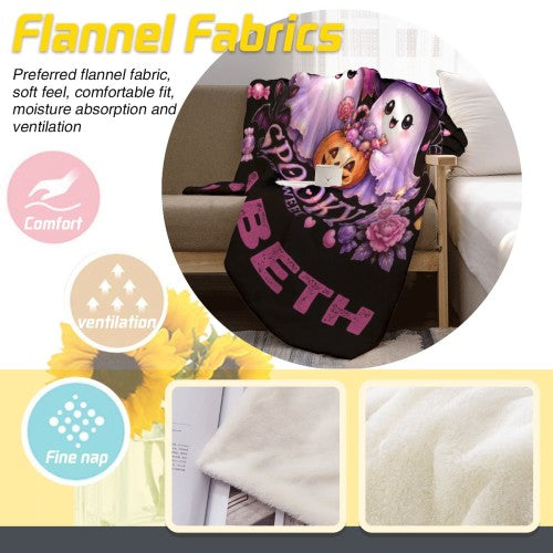 Personalized Halloween Ghost Blanket – Spooky But Sweet Custom Name Fleece Throw
