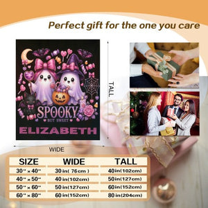 Personalized Halloween Ghost Blanket – Spooky But Sweet Custom Name Fleece Throw