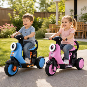 6V Electric Ride on Motorcycle with LED Headlight for Kids Aged 3-5 Years