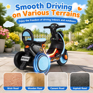 6V Electric Ride on Motorcycle with LED Headlight for Kids Aged 3-5 Years