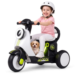 6V Electric Ride on Motorcycle with LED Headlight for Kids Aged 3-5 Years