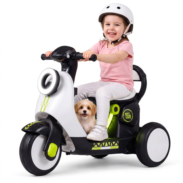 6V Electric Ride on Motorcycle with LED Headlight for Kids Aged 3-5 Years