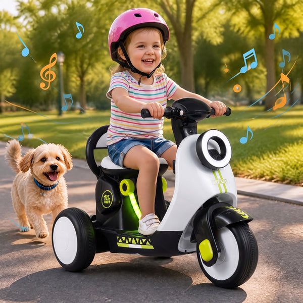 6V Electric Ride on Motorcycle with LED Headlight for Kids Aged 3-5 Years