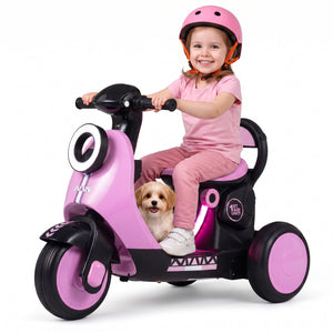 6V Electric Ride on Motorcycle with LED Headlight for Kids Aged 3-5 Years