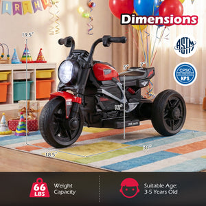 6V Kids Electric Motorcycle with LED Headlight and Music for Toddlers Aged 3-5