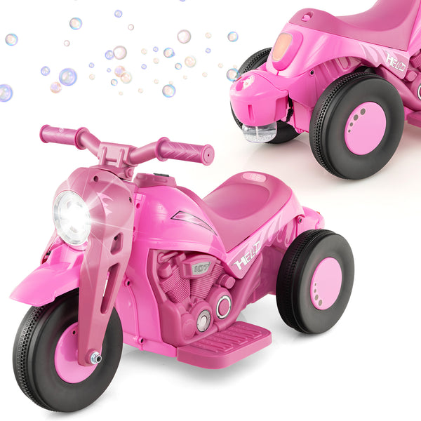 6V Kids Electric Ride on Motorcycle with Bubble Maker and Music