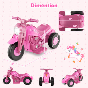 6V Kids Electric Ride on Motorcycle with Bubble Maker and Music