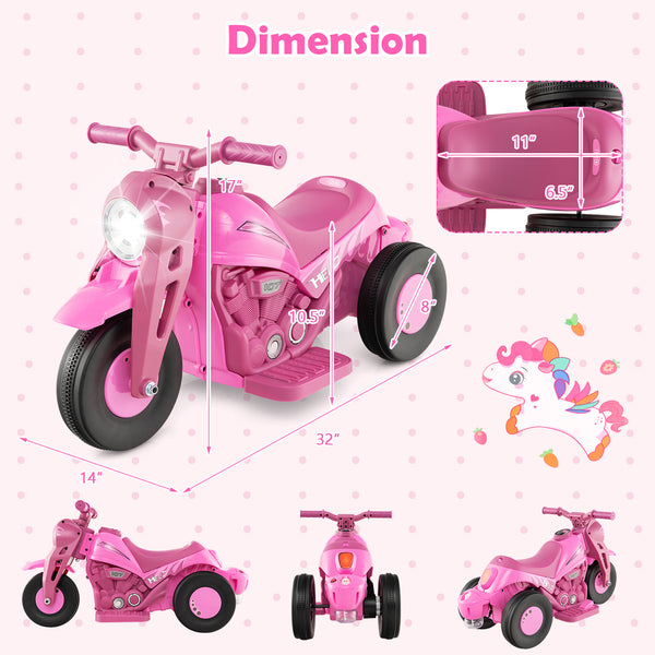 6V Kids Electric Ride on Motorcycle with Bubble Maker and Music