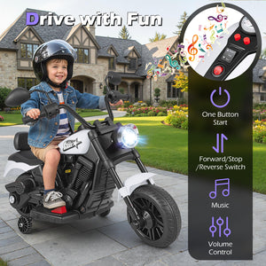 6V Kids Motorcycle with Headlight and Music and Training Wheels