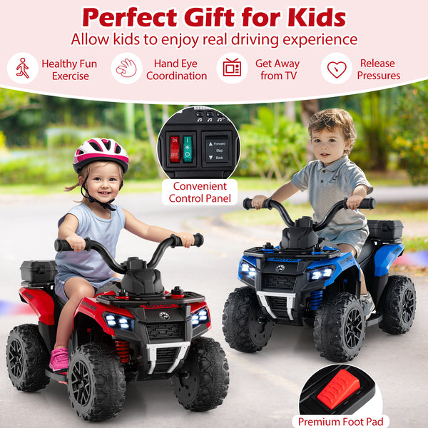 6V Kids Ride On ATV with Spray Function and Storage Box with Music