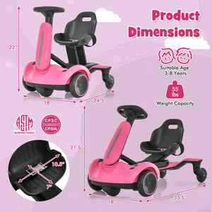 6V Kids Ride on Drift Car with 360° Spin and 2 Adjustable Heights