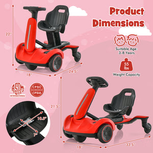 6V Kids Ride on Drift Car with 360° Spin and 2 Adjustable Heights