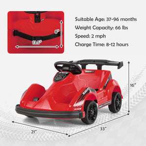 6V Kids Ride On Go Cart with Remote Control and Safety Belt