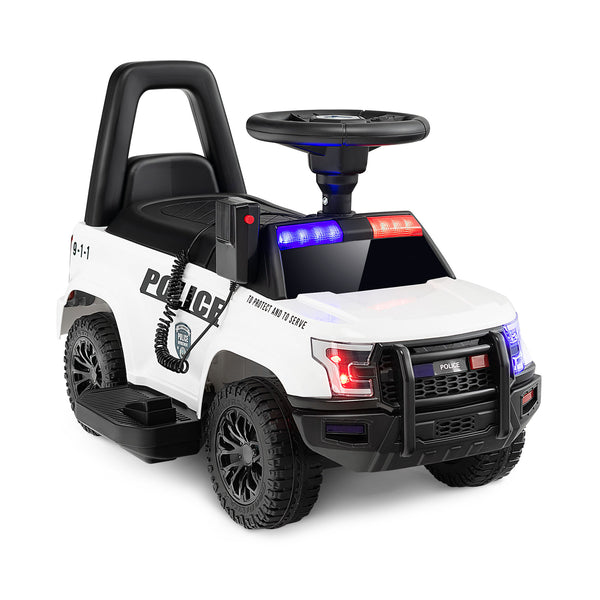 6V Kids Ride On Police Car with Real Megaphone and Siren Flashing Lights