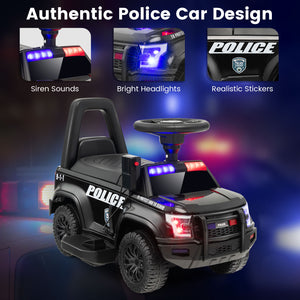 6V Kids Ride On Police Car with Real Megaphone and Siren Flashing Lights