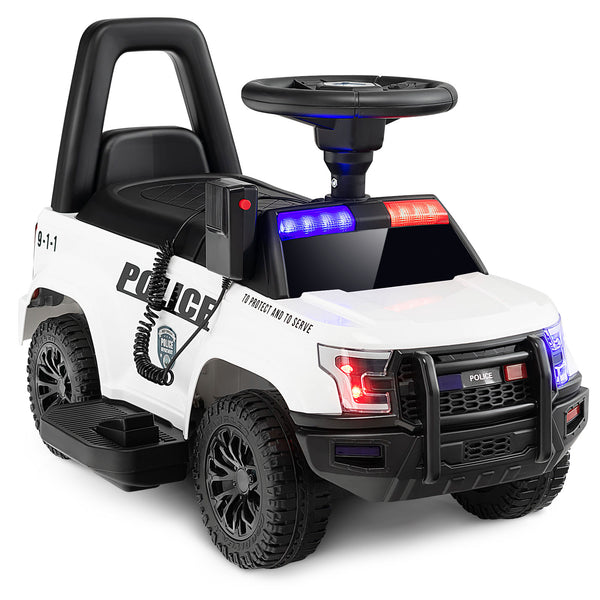 6V Kids Ride On Police Car with Real Megaphone and Siren Flashing Lights