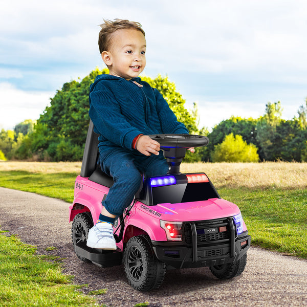 6V Kids Ride On Police Car with Real Megaphone and Siren Flashing Lights
