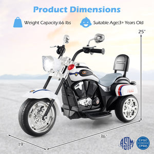 6V 3 Wheel Kids Motorcycle - Rechargeable for Kids - Electric Motorcycle
