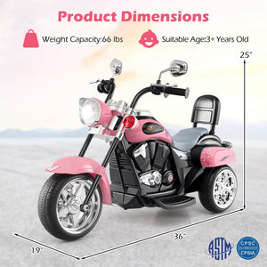 6V 3 Wheel Kids Motorcycle - Rechargeable for Kids - Electric Motorcycle