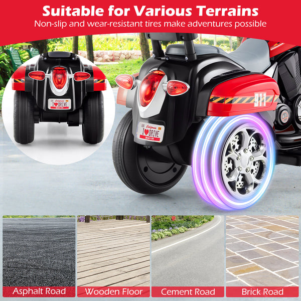 6V 3 Wheel Kids Motorcycle - Rechargeable for Kids - Electric Motorcycle