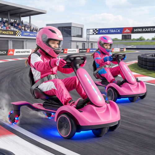 6V Ride-on Drift Car with Lights and Adjustable Seat