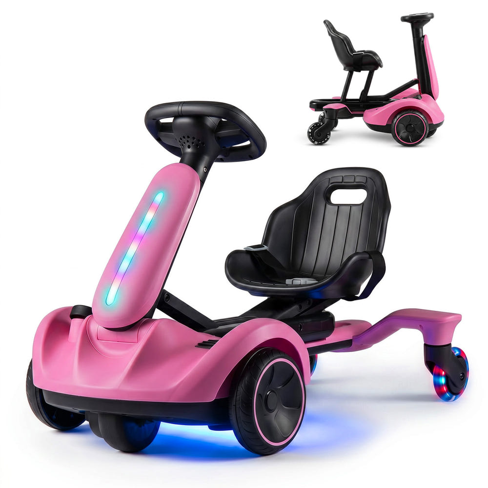 6V Ride-on Drift Car with Lights and Adjustable Seat