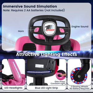6V Ride-on Drift Car with Lights and Adjustable Seat