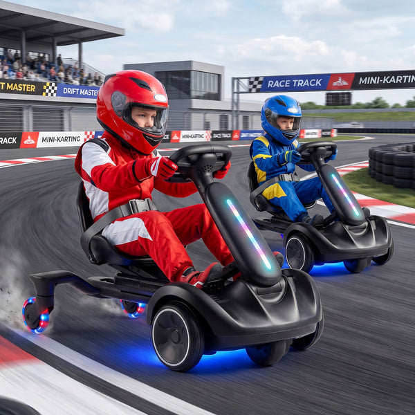 6V Ride-on Drift Car with Lights and Adjustable Seat