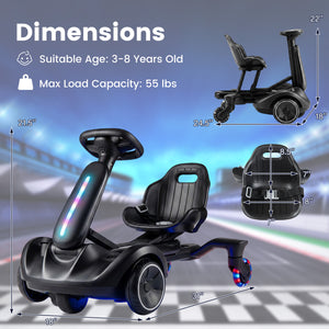 6V Ride-on Drift Car with Lights and Adjustable Seat