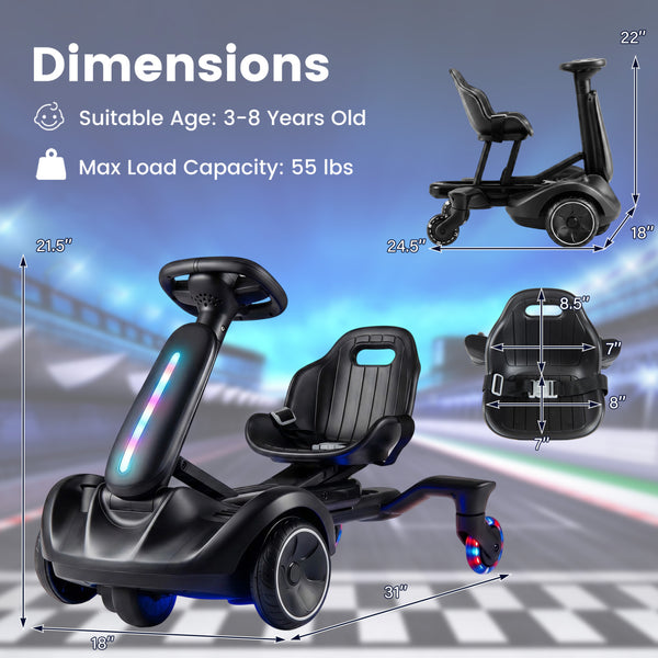 6V Ride-on Drift Car with Lights and Adjustable Seat
