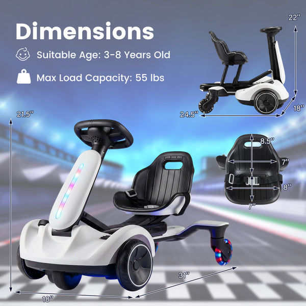 6V Ride-on Drift Car with Lights and Adjustable Seat