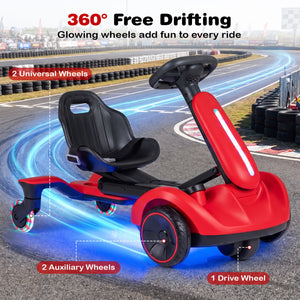 6V Ride-on Drift Car with Lights and Adjustable Seat