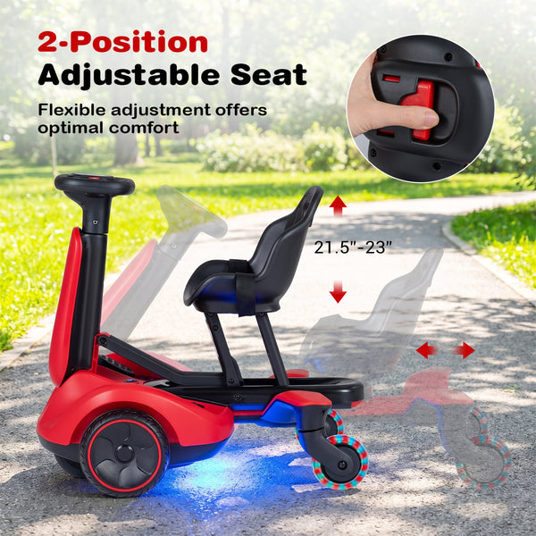 6V Ride-on Drift Car with Lights and Adjustable Seat