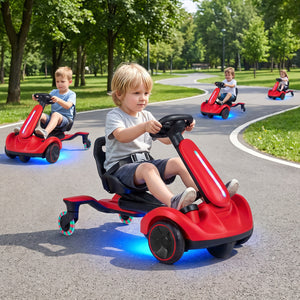 6V Ride-on Drift Car with Lights and Adjustable Seat