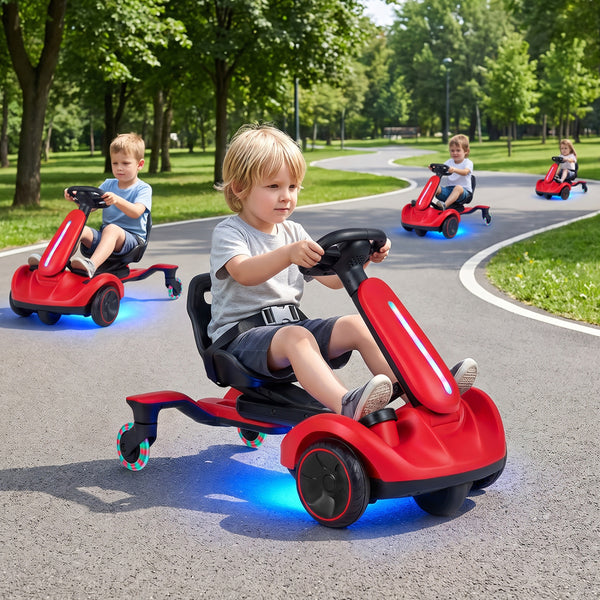 6V Ride-on Drift Car with Lights and Adjustable Seat
