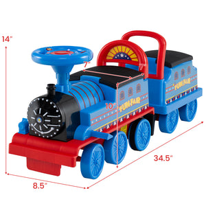 6V Ride on Train 2-Seater with Carriage and Flashing LED Lights