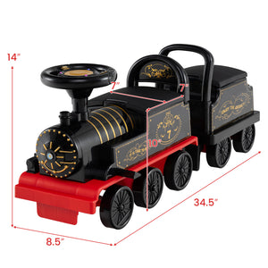 6V Ride on Train 2-Seater with Carriage and Flashing LED Lights