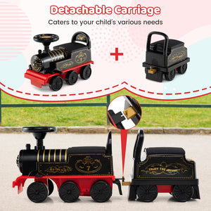 6V Ride on Train 2-Seater with Carriage and Flashing LED Lights
