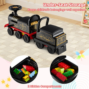 6V Ride on Train 2-Seater with Carriage and Flashing LED Lights