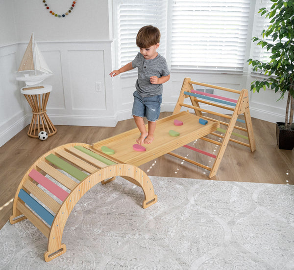 Hazel | Pikler Triangle, Slide & Rocker Set - Natural