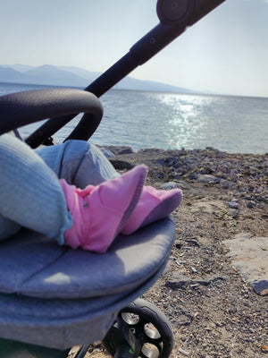 Organic Cotton Baby Booties, Non-Slip Sole, Cotton Newborn Booties Home Nursery Shoes, Pink