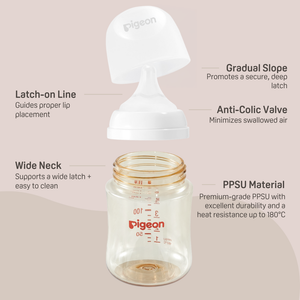 PPSU Wide Neck Baby Bottle for Newborns 2 Packs,5.4 Oz