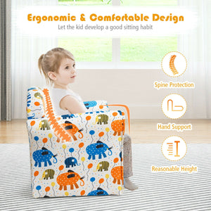 Kids astronaut armrest upholstered couch, perfect for playtime and relaxation in a fun space-themed design.