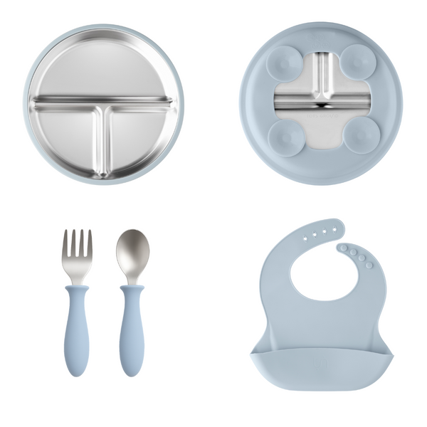 Stainless Steel Toddler Feeding Set 12+ Months- Sage Green