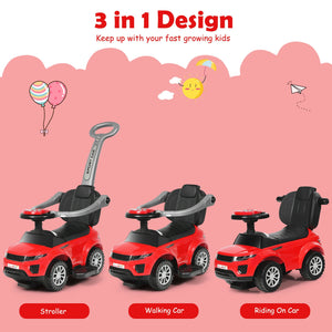 3 in 1 Ride on Push Car Toddler Stroller Sliding Car with Music
