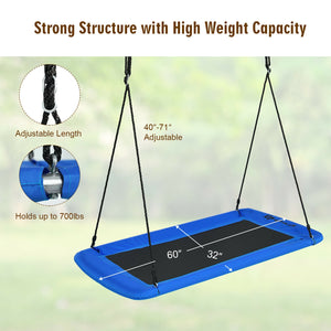 60 Inches Platform Tree Swing Outdoor with  2 Hanging Straps for Infants