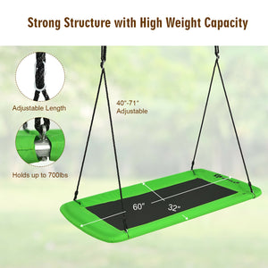 60 Inches Platform Tree Swing Outdoor with  2 Hanging Straps for Infants