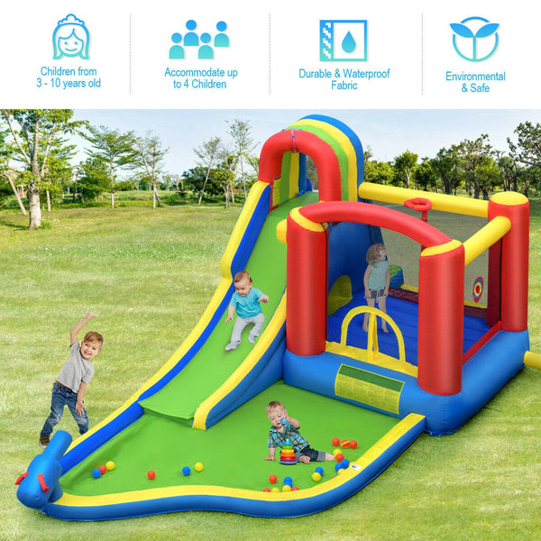 Inflatable Kid Bounce House Castle with Blower - Heavy-Duty
