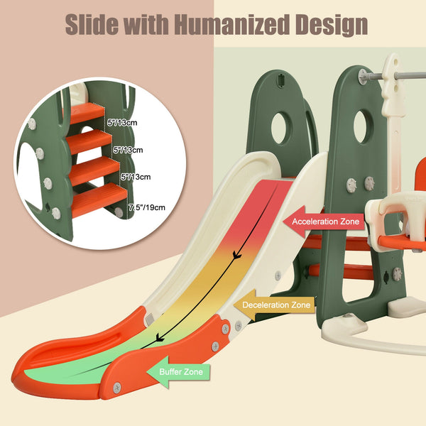 6 in 1 Toddler Slide and Swing Set with Ball Games - Indoor & Outdoor