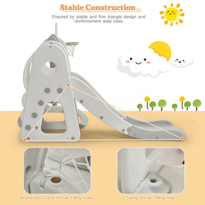 6 in 1 Toddler Slide and Swing Set with Ball Games - Indoor & Outdoor